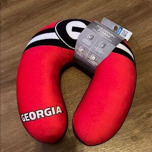 Red Georgia Memory Foam Neck Pillow